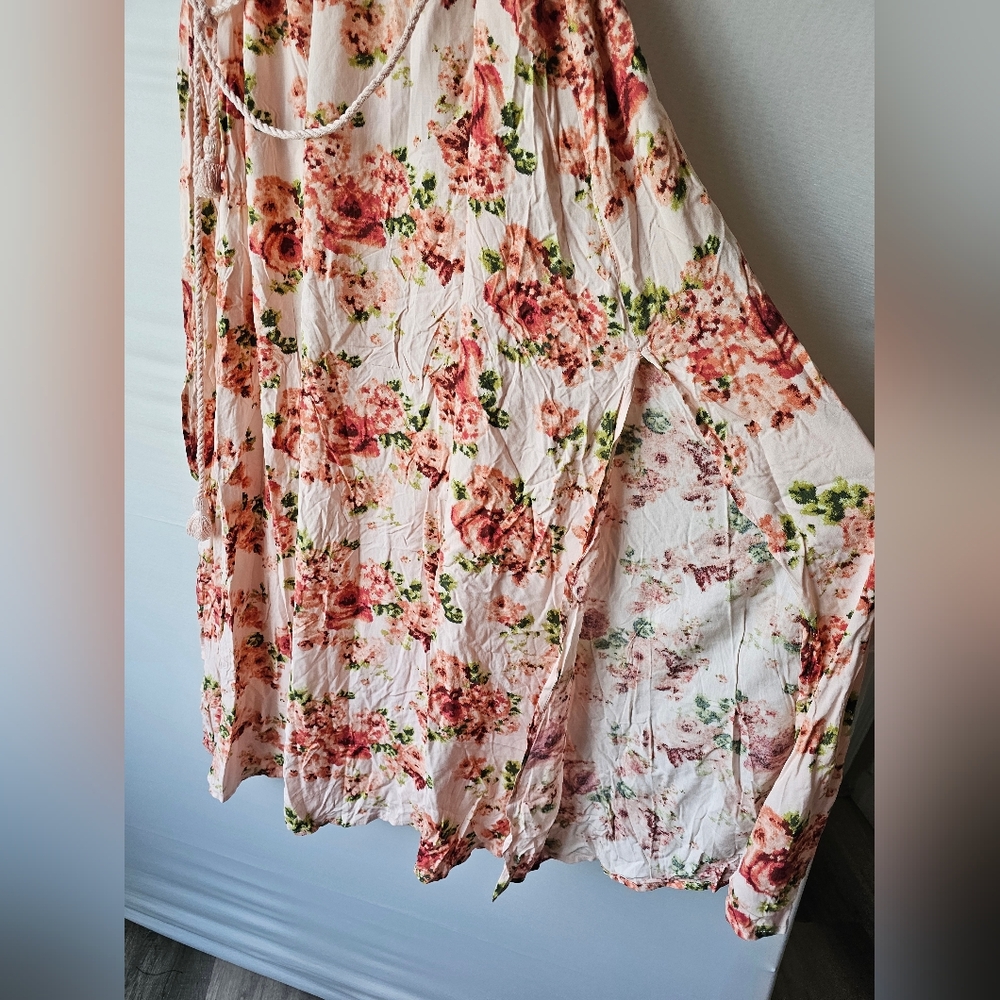 Forever 21 Floral Maxi Skirt (NWT), Size M, with Rope Belt and Side Slits - Picture 16 of 16